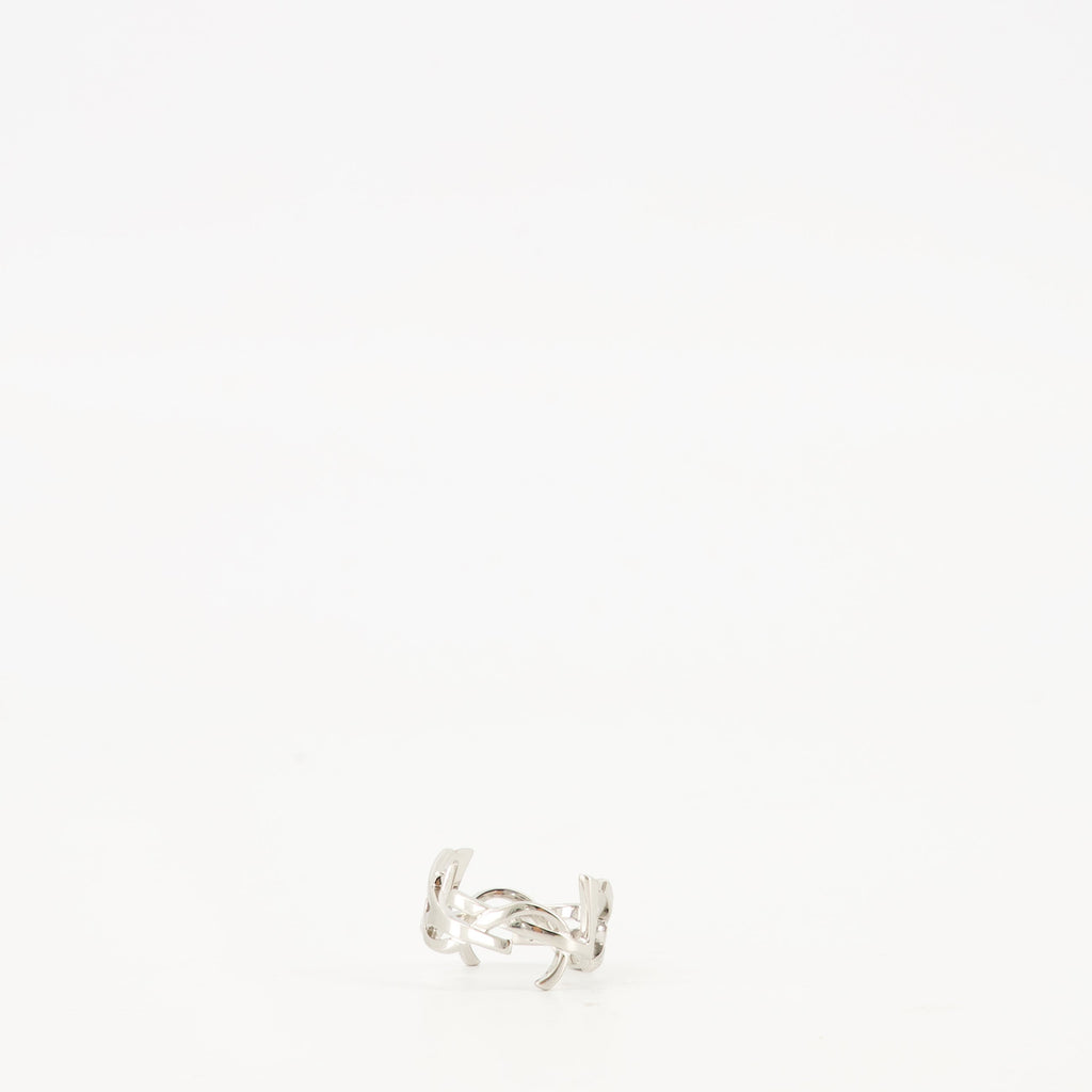 Immagine dell'anello in argento Cassandre di Saint Laurent per donne - Stagione Autunno-Inverno 2025 - Dettaglio 1