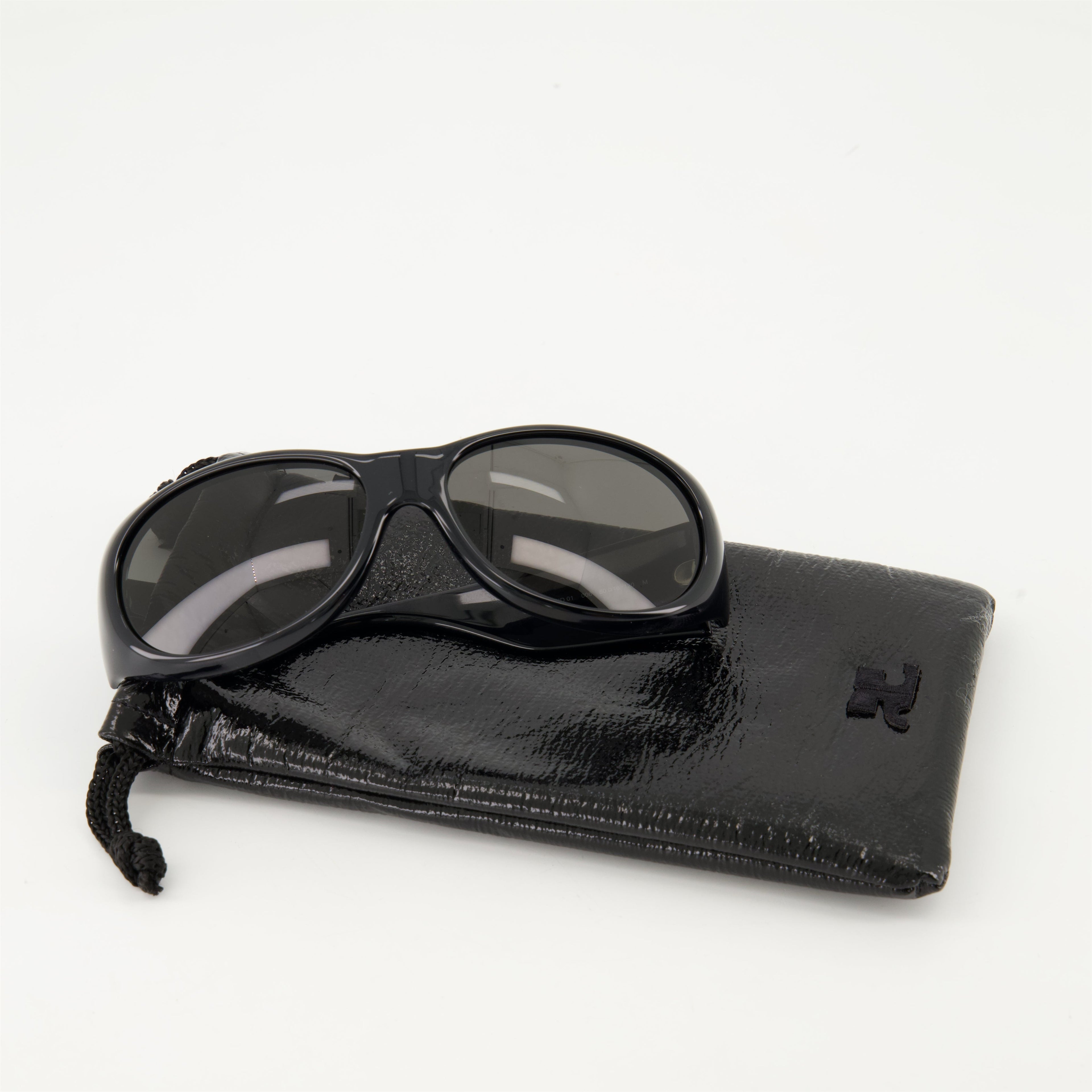 black sunglasses, Courrèges Hybrid 01, luxury eyewear, Autumn-Winter 2024, acetate sunglasses
