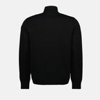 black down jacket, bi-material jacket, Moncler jacket, stylish outerwear, men’s winter coat