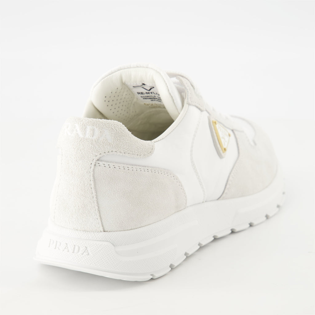 Prada sneakers, leather sneakers, Re-Nylon shoes, casual footwear, Italian design