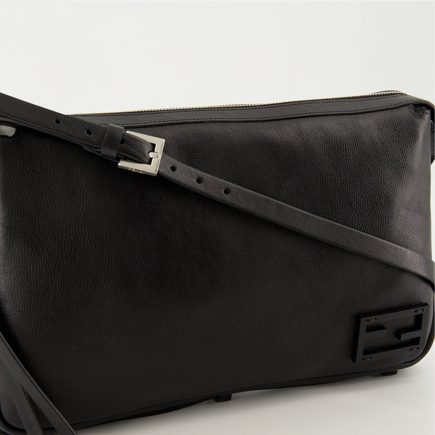 Fendi bag, black leather bag, adjustable strap bag, Simply Fendi Medium, elegant accessory