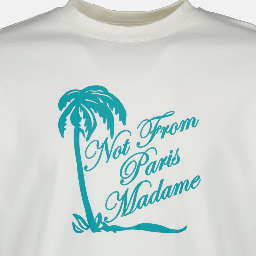 T-shirt Slogan Palmier Blanc - Drôle de Monsieur