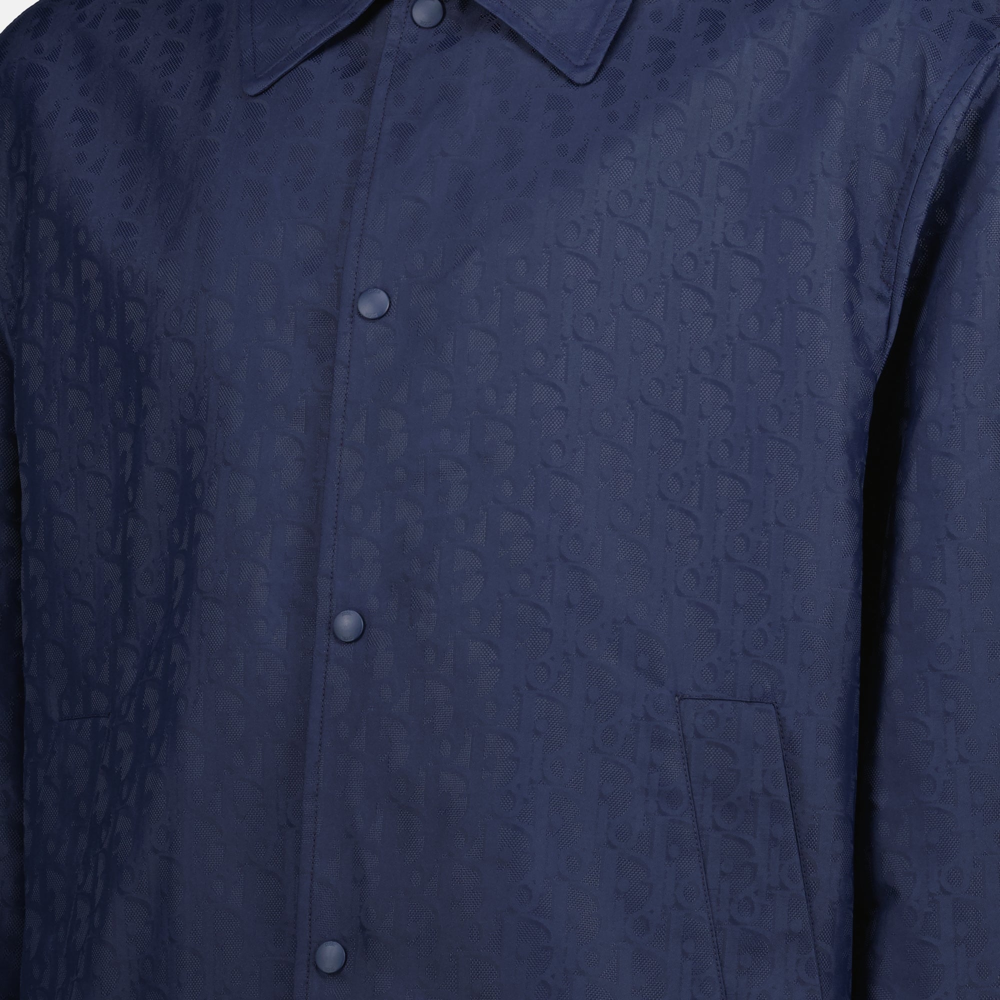 Image de la veste Dior Oblique navy pour homme - Saison Automne-Hiver 2025 - Détail vue 1