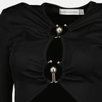 Christopher Esber, black top, long sleeve, autumn winter, slim fit