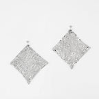 Silver earrings, Rabanne Pixel earrings, Draped design earrings, Metallic mesh jewelry, Spring-Summer 2025 accessories