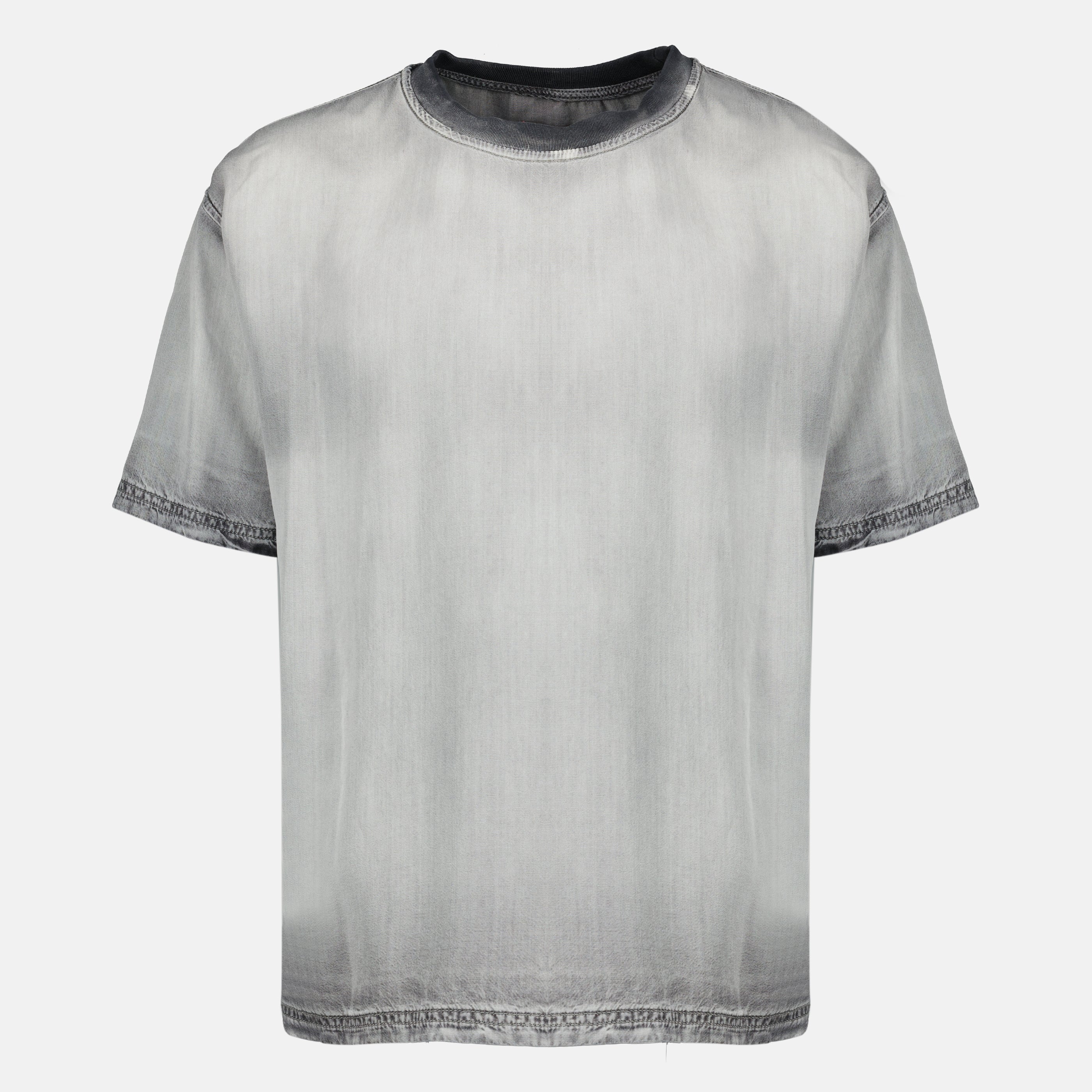 Image of t-shirt d-box gris effet délavé by Diesel for Men - Season Spring-Summer 2026 - Front View