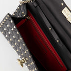 Rockstud Spike bag, Valentino accessories, black leather bag, elegant handbag, quilted design