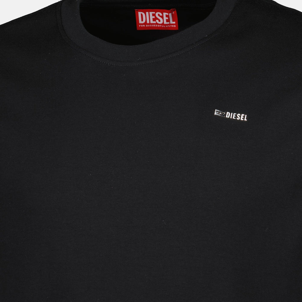 Diesel t-shirt, black cotton t-shirt, short sleeve tee, men's fashion, Fall-Winter collection