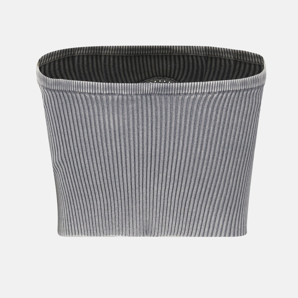 여성을 위한 디젤의 리브드 스트레치 탑 이미지 - 2024 가을-겨울 시즌 - 세부 사항 보기 2