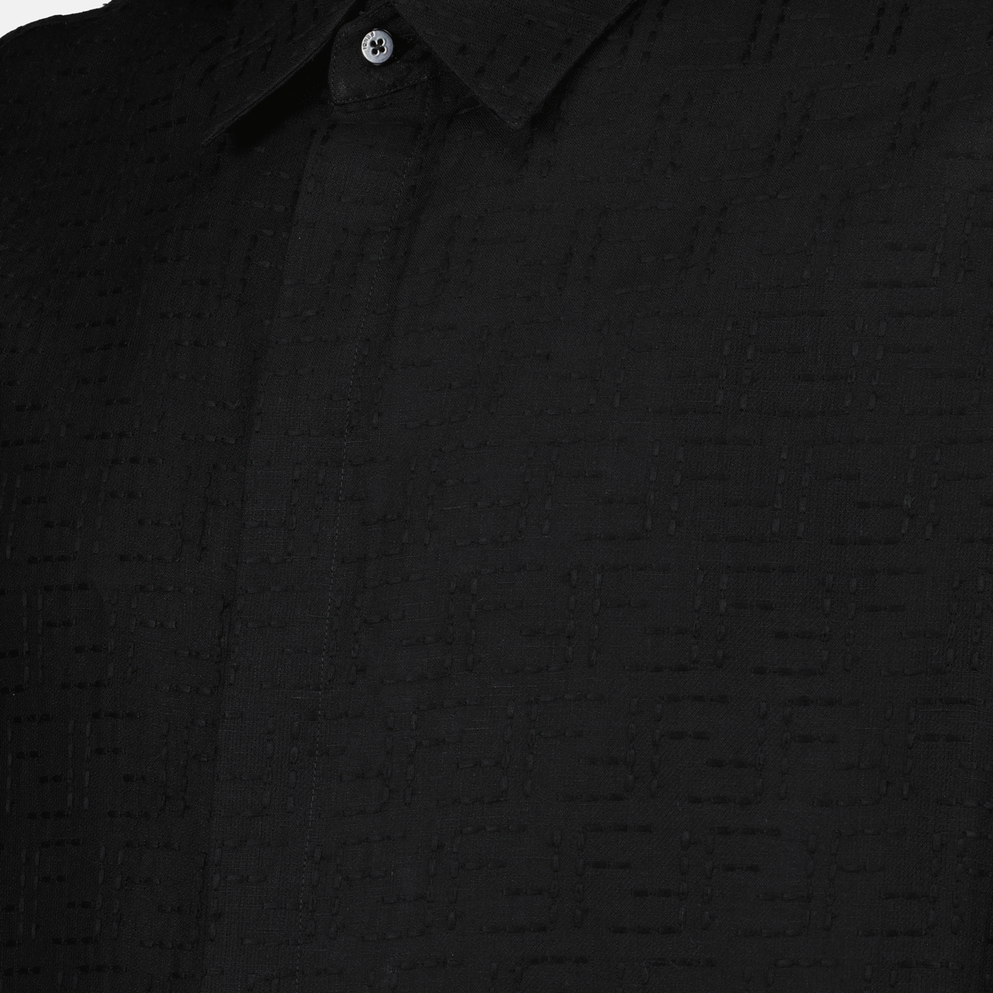 black linen shirt, Fendi, classic collar shirt, short sleeve shirt, men's fashion