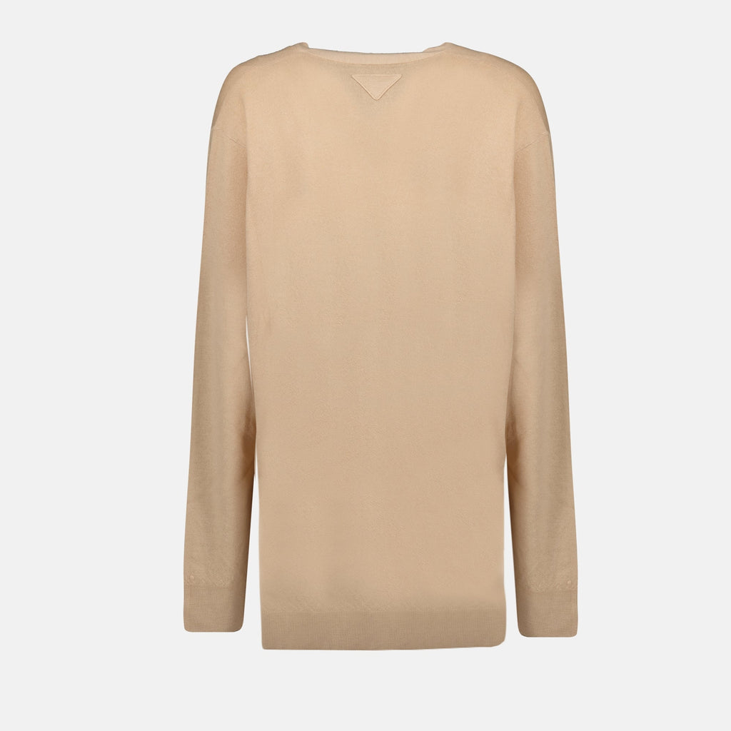 Imagem de um cardigã de decote em V da Prada para Mulheres - Temporada Outono-Inverno 2024 - Vista de detalhe 2