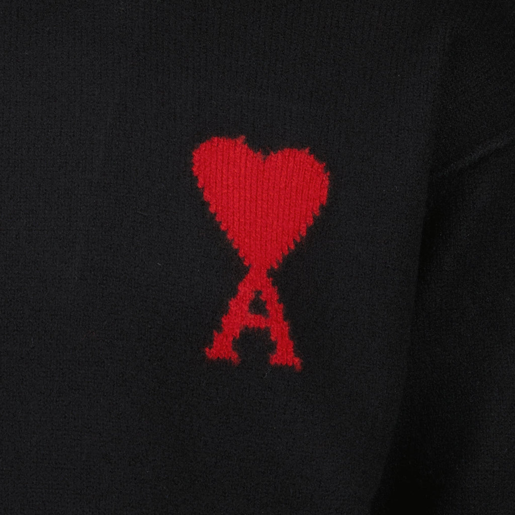Imagem do suéter preto Ami de Coeur da Ami PARIS para unisexo - Temporada Primavera-Verão 2026 - Vista detalhada do produto 3