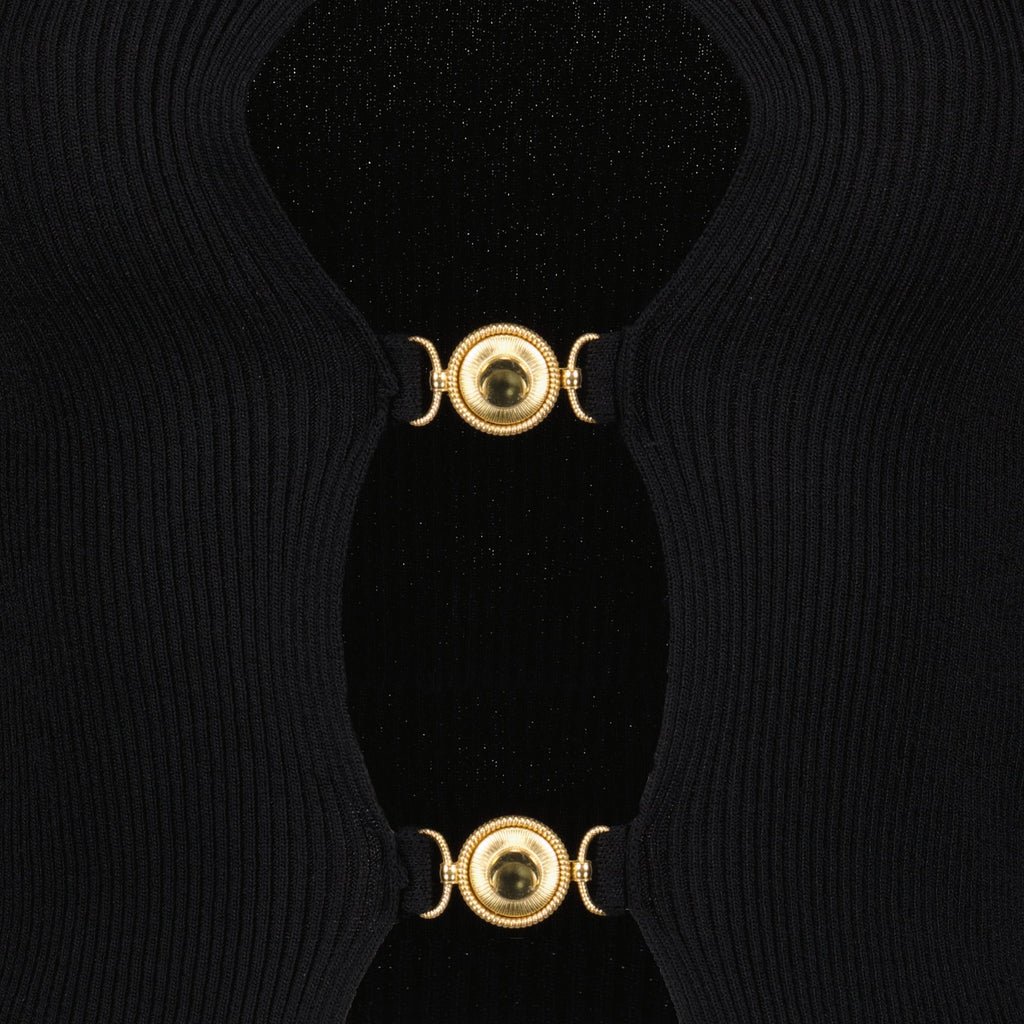 Cardigan Nero Cut-Out
