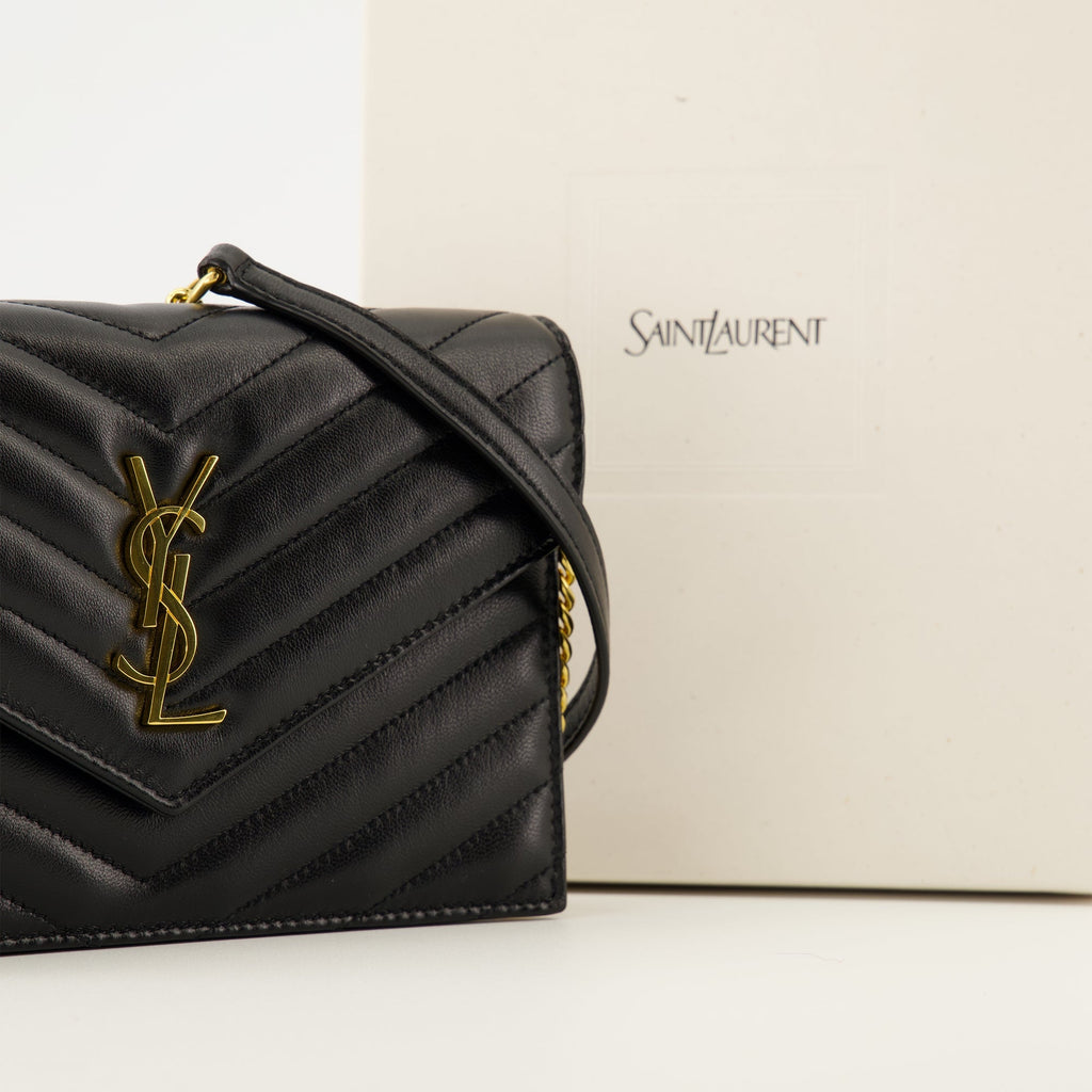 Envelope Chain Wallet, Saint Laurent wallet, luxury accessories, smooth lamb leather, designer wallets