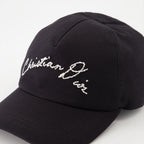 Christian Dior cap, luxury accessory, black cotton cap, Dior Manuscript Cap, Autumn-Winter 2024 fashion