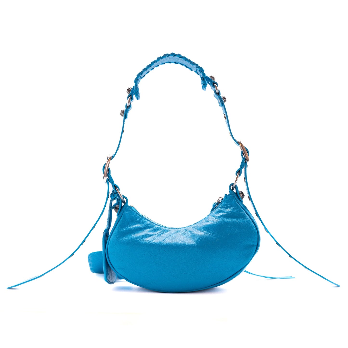 Balenciaga shoulder bag, luxury accessories, calf leather bag, Italian craftsmanship, sky blue bag