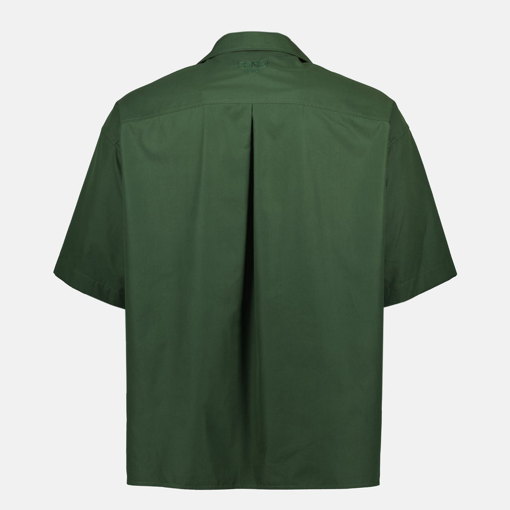 Fendi shirt, cotton shirt, Spring-Summer 2025, khaki shirt, Men's fashion