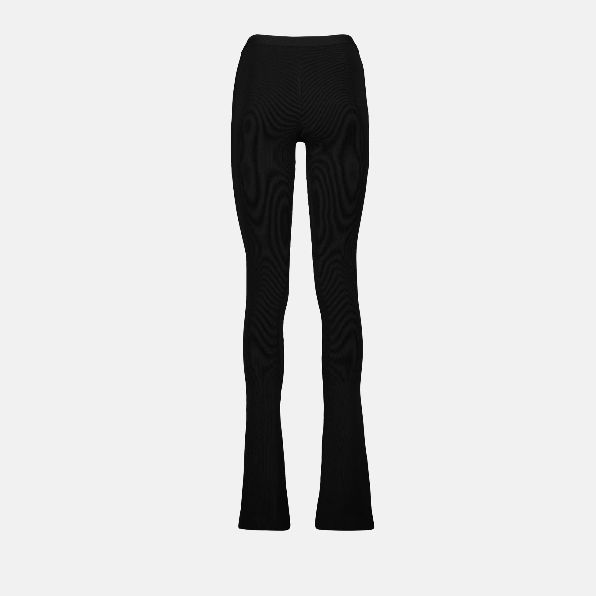 black ribbed leggings, Prada leggings, women's fashion, spring-summer 2025, designer leggings