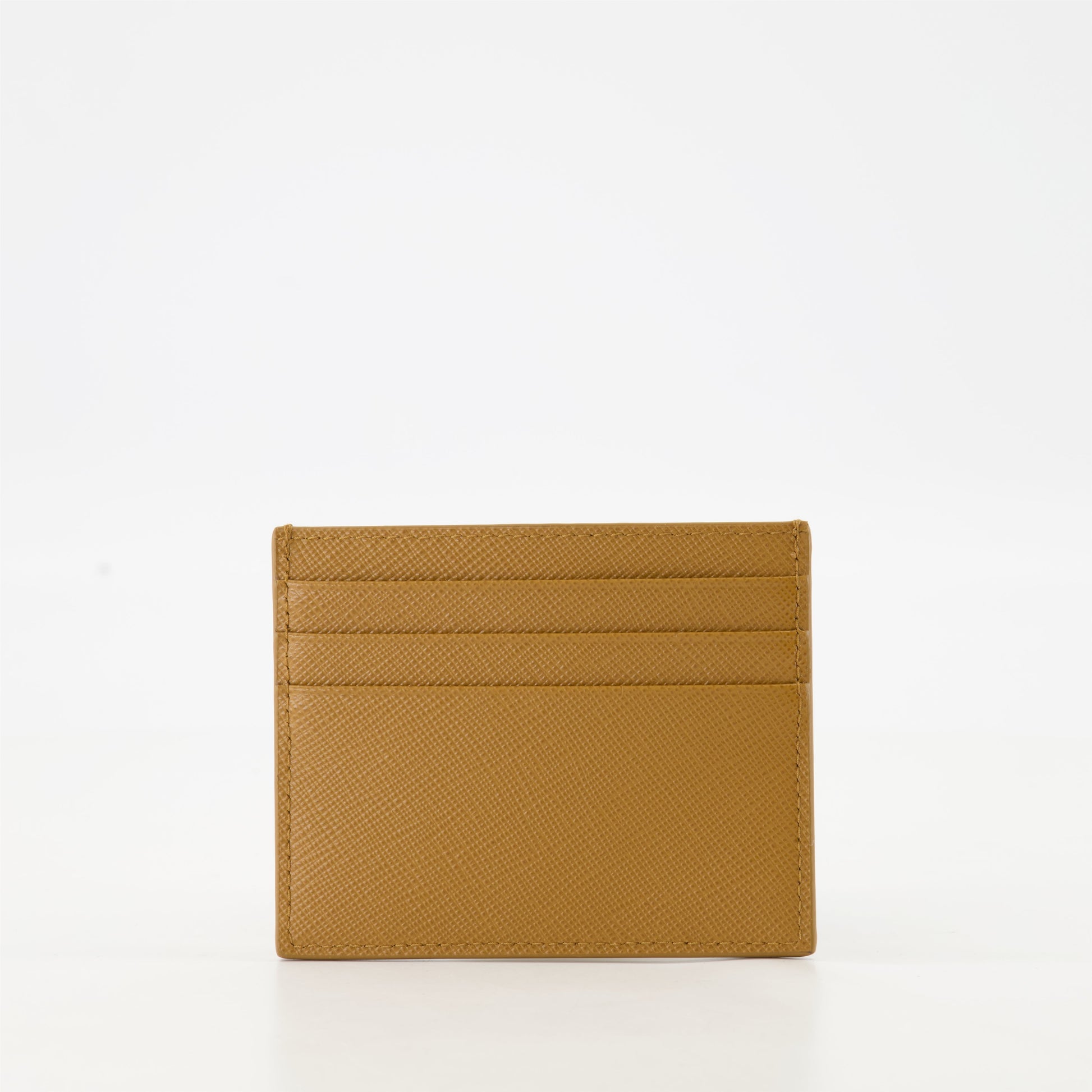 Saffiano leather cardholder, Prada cardholder, luxury accessories, camel leather wallet, designer cardholder