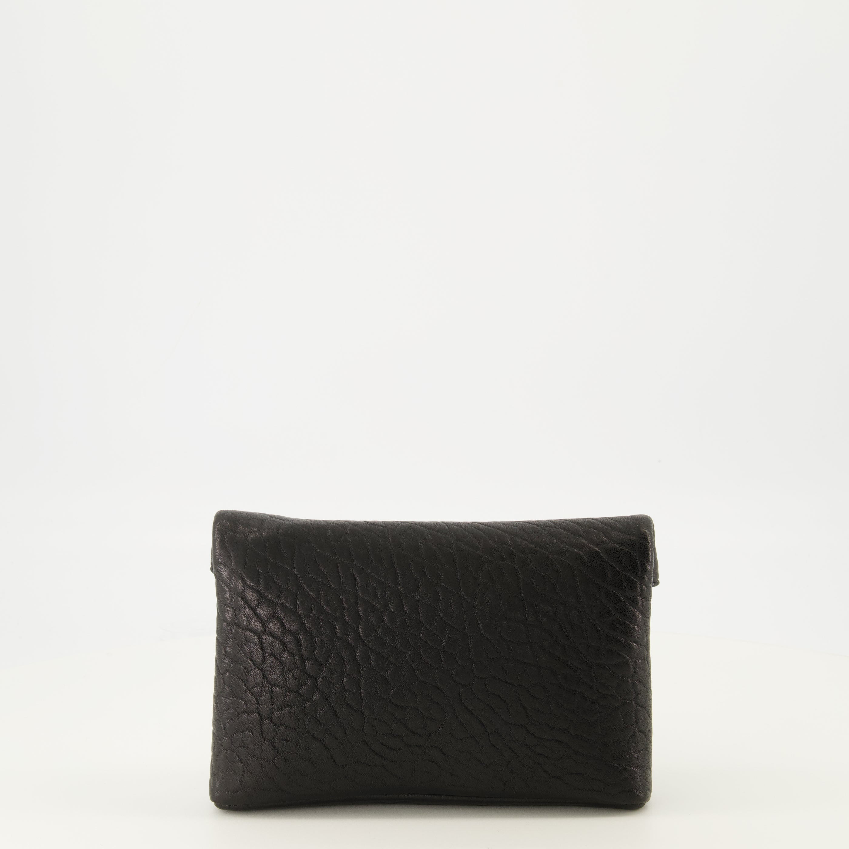 Pochette en cuir noir Cassandre