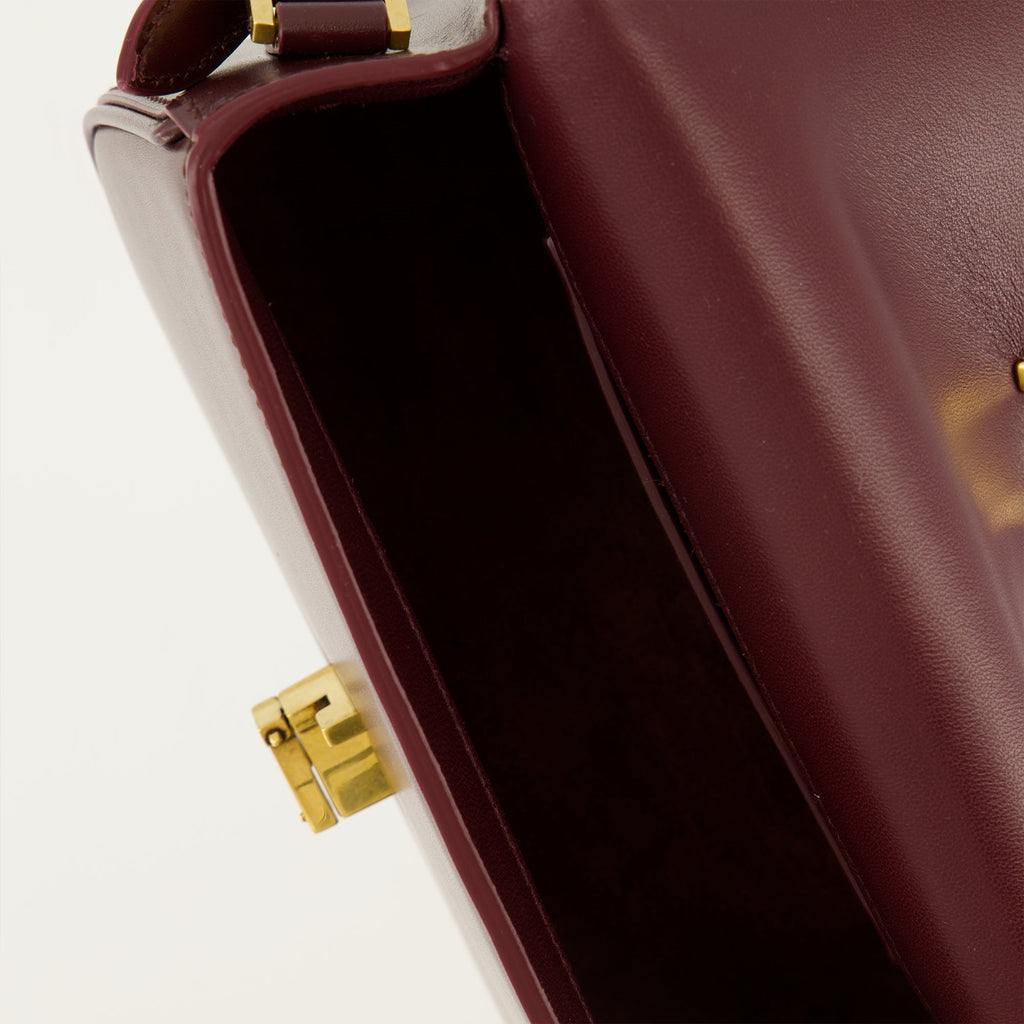 Saint Laurent handbag, Mini Solferino Bordeaux, smooth calfskin, adjustable shoulder strap, luxury handbag