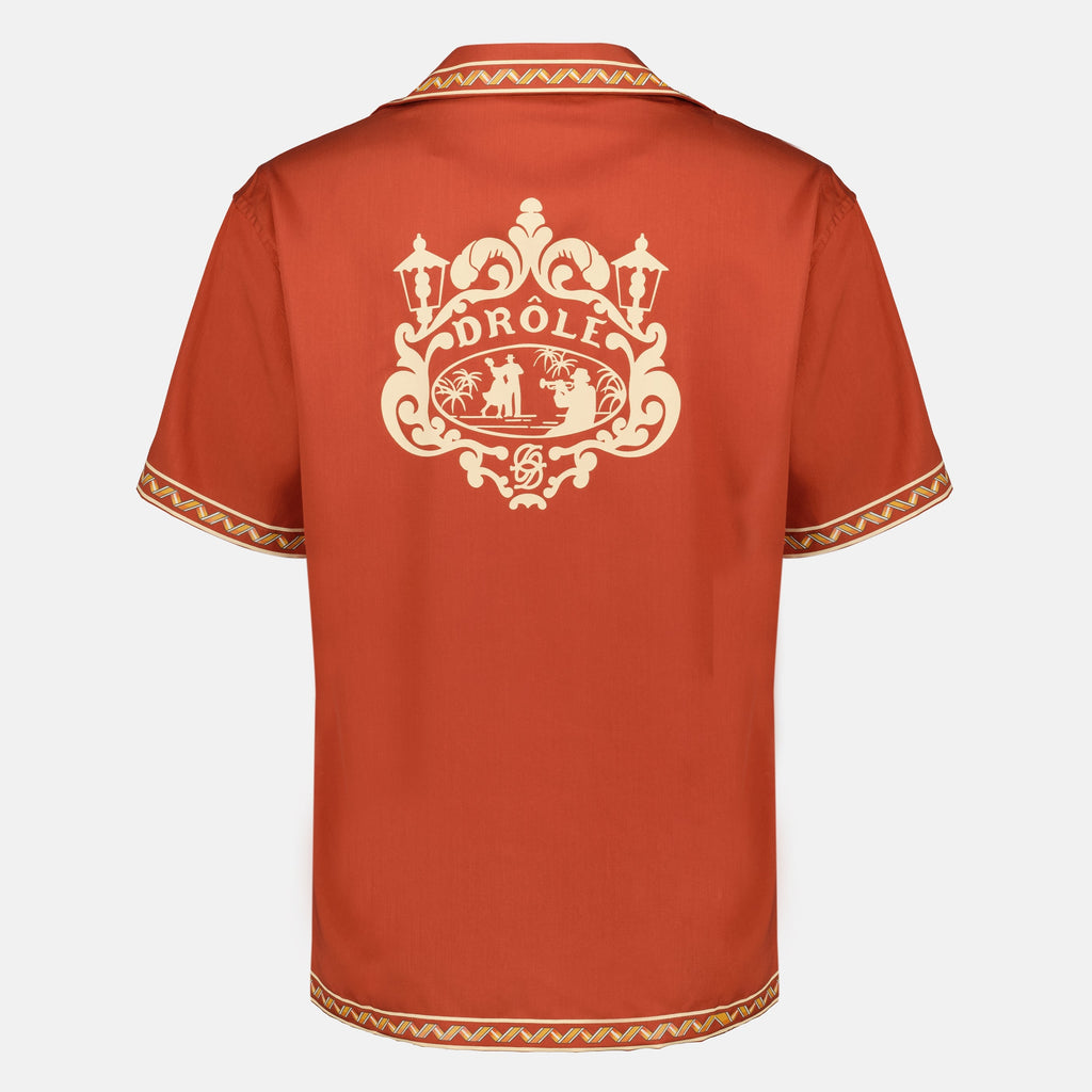Immagine di Chemise Danseurs Brodée Orange - Drôle de Monsieur di Drole De Monsieur per Uomini - Stagione Primavera-Estate 2026 - Vista Posteriore