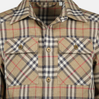 Immagine della camicia a quadri in cotone e lino di Burberry per uomo - Stagione Primavera-Estate 2025 - Vista dettaglio 5