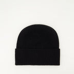Moncler beanie, wool cashmere hat, winter accessory, black beanie, designer beanie