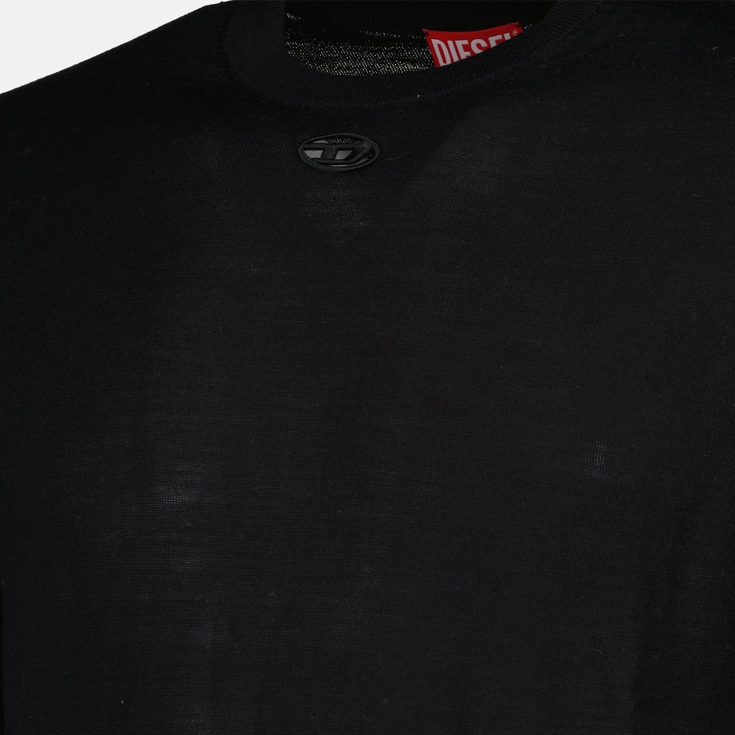 Black Wool Pull, Diesel Pullover, Men’s Knitwear, Luxury Sweater, Autumn-Winter Collection