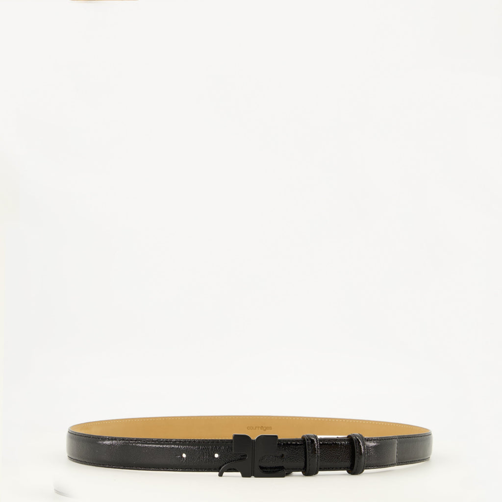AC Belt in Black Patent Leather