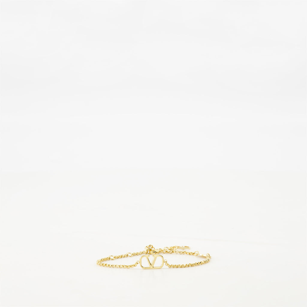 Valentino Garavani bracelet, gold Vlogo bracelet, classy jewelry, adjustable bracelet, metal jewelry