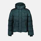 Prada jacket, recycled nylon jacket, teal blue jacket, Autumn-Winter fashion, luxury outerwear