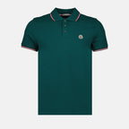 Image of Forest Green Logo Polo by Moncler for Men - Season Spring-Summer 2025 - Front View