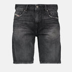 denim shorts, black shorts, casual wear, D-Fin shorts, cotton elastane shorts