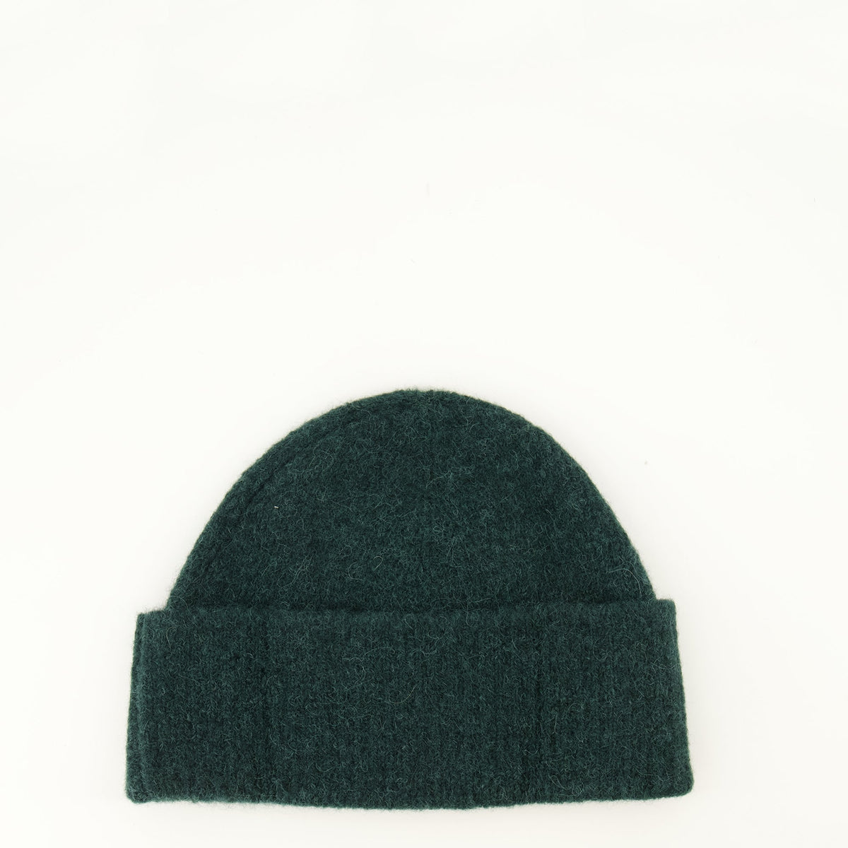 Berretto verde in maglia di alpaca