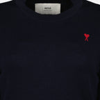Image of Ami de coeur Pull Navy Blue by Ami PARIS for Women - Season Autumn-Winter 2025 - Detail View 8