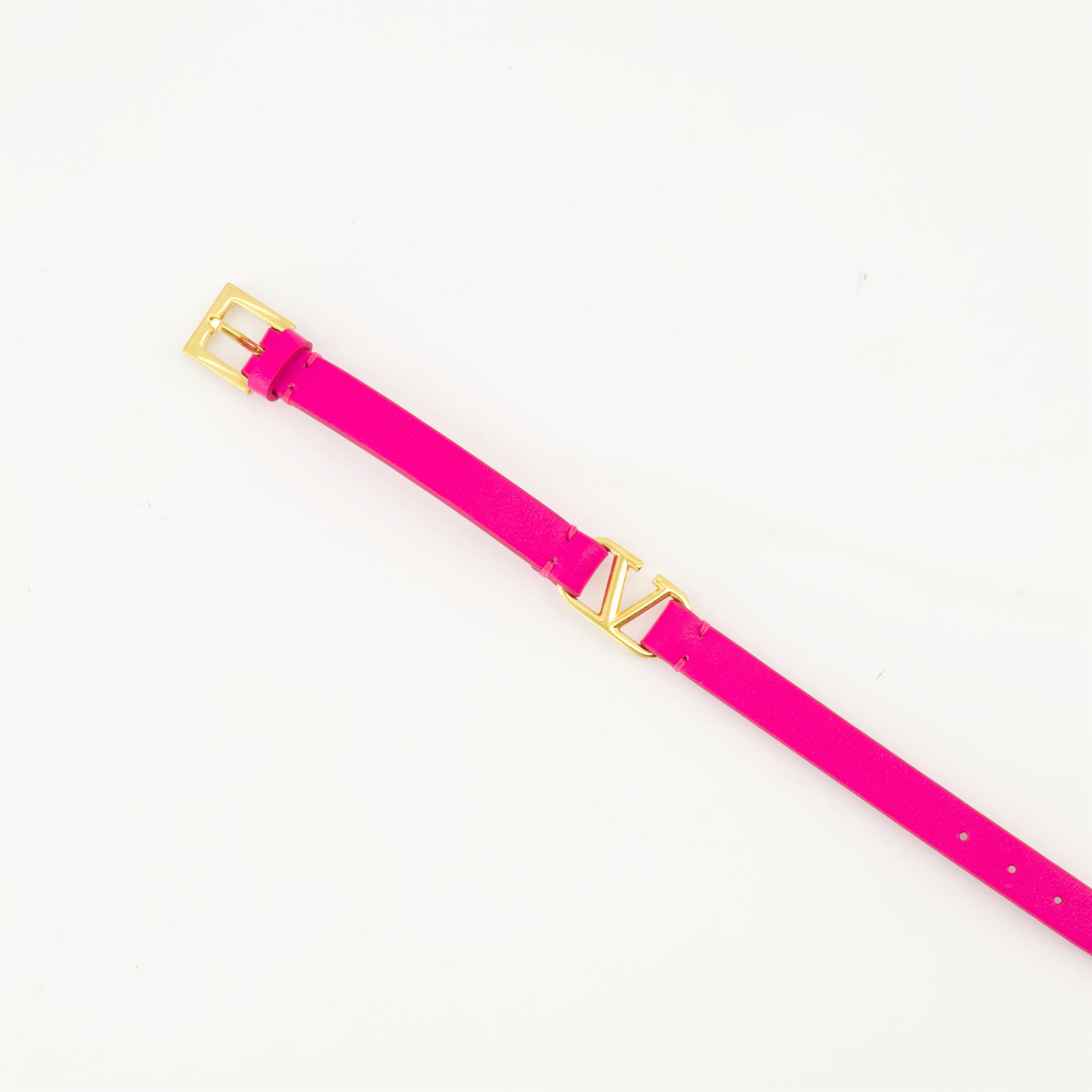 Pink Leather Bracelet, VLogo Bracelet, Valentino Garavani Bracelet, Luxury Accessories, Designer Bracelets