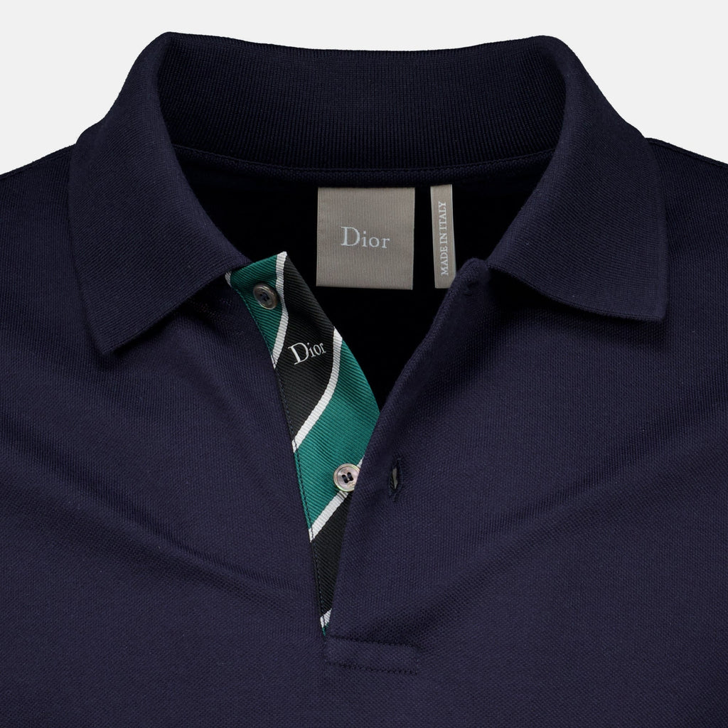 Polo in piqué di cotone blu navy