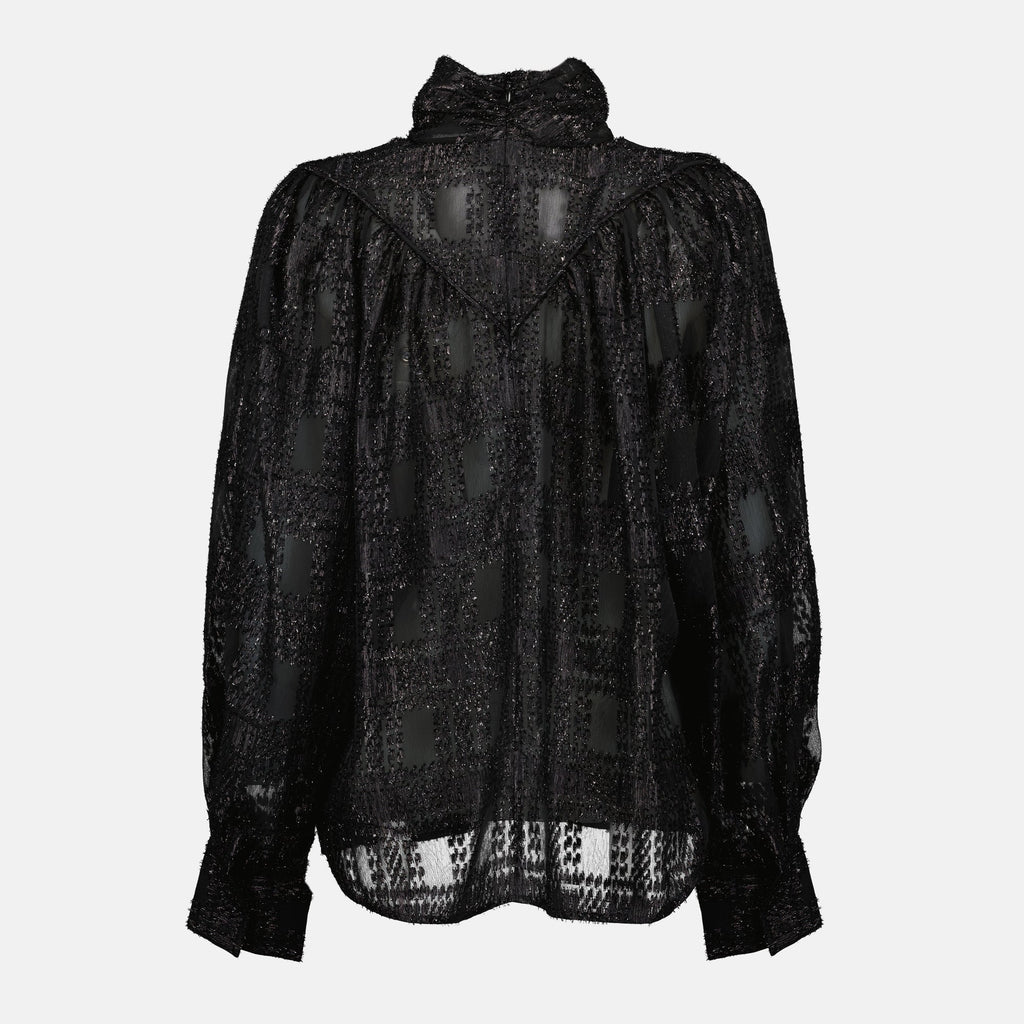 metallic top, Iro clothing, autumn winter fashion, long sleeve top, lurex fabric