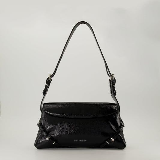 patent leather bag, Givenchy shoulder bag, black leather bag, designer handbag, elegant leather bag