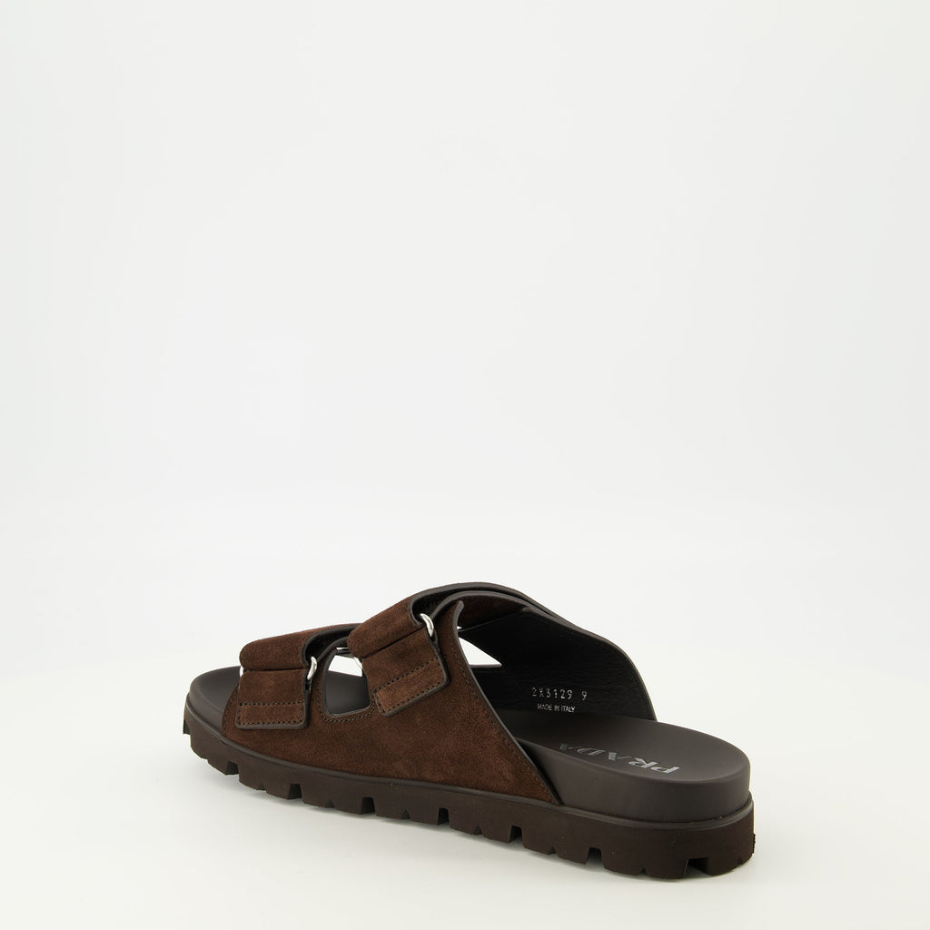 Prada Brown Suede Sandals