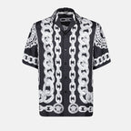 Medusa Chains, Silk Shirt, Spring-Summer 2025, Bicolor Design, Versace