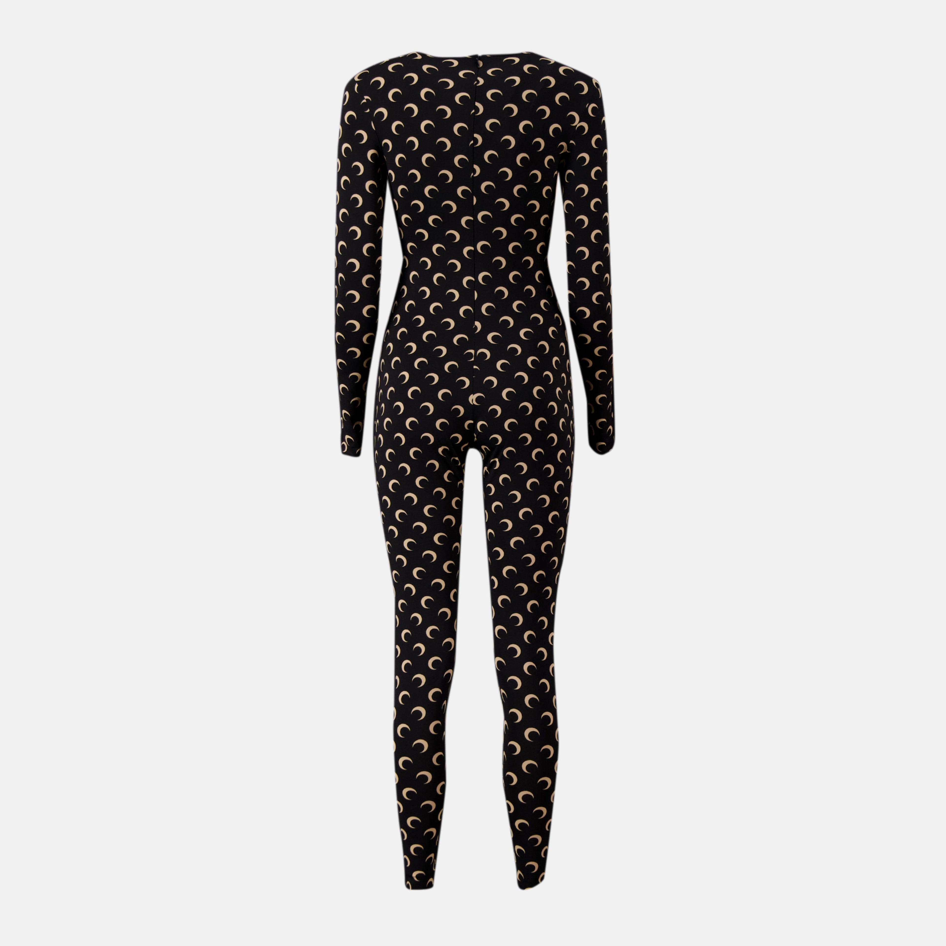 Marine Serre jumpsuit, Long Jersey Moon, autumn fashion, black jumpsuit, Moon pattern