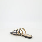 Rockstud sandals, leather sandals, platinum studs, open toe sandals, Spring-Summer 2025