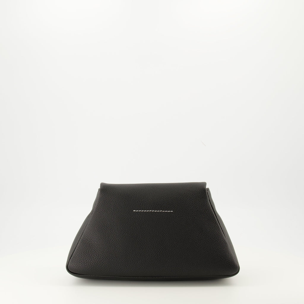 black leather handbag, Numeric Pouch, stylish accessory, designer leather bag, premium handbag