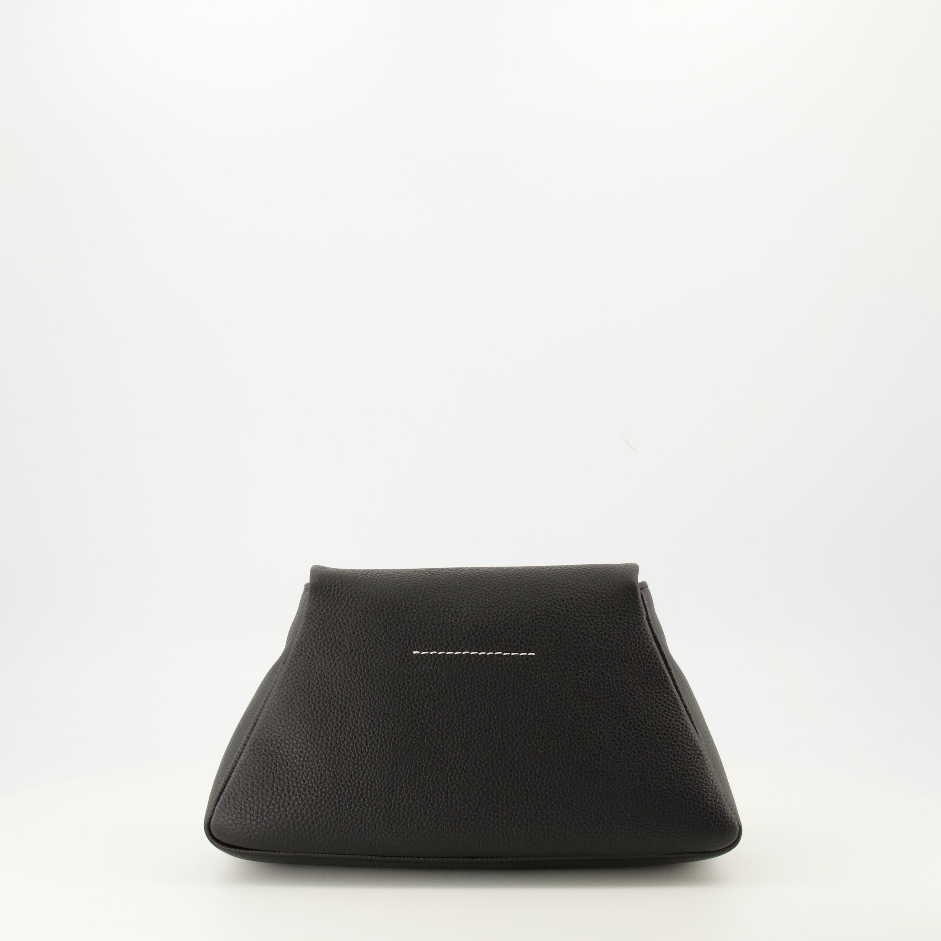 black leather handbag, Numeric Pouch, stylish accessory, designer leather bag, premium handbag