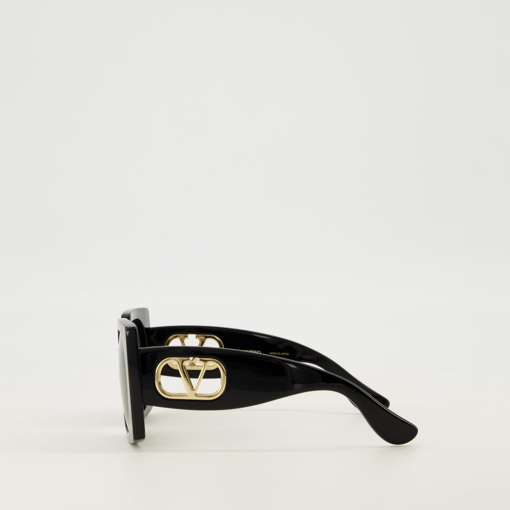 Rectangle Black Vlogo Sunglasses