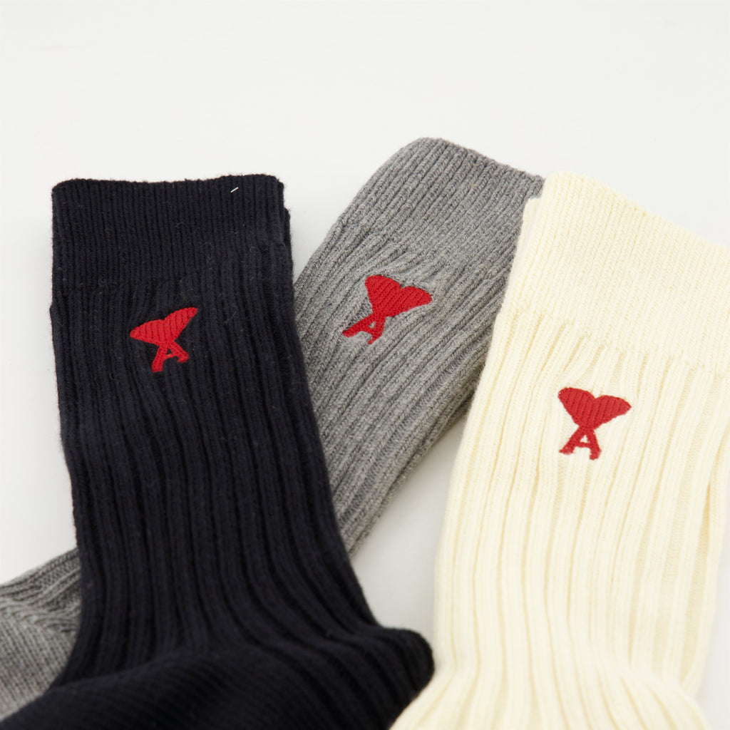 AMI de cœur socks, long cotton socks, unisex socks, embroidered socks, fashion accessories