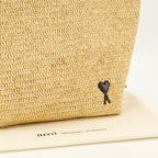 Beige Raffia Tote Bag