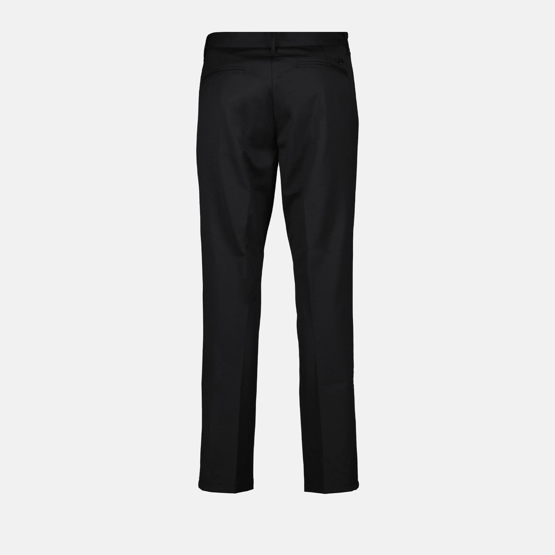 Black tailored trousers, Diesel P-Andy-A, luxury menswear, Autumn-Winter 2024, polyester wool blend